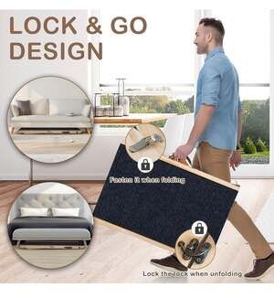 Foldable Wooden Pet Ramp with Non-Slip Traction Mat